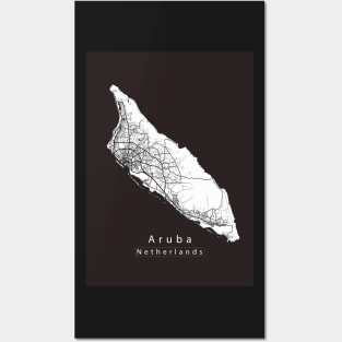Aruba Netherlands Island Map Posters and Art
